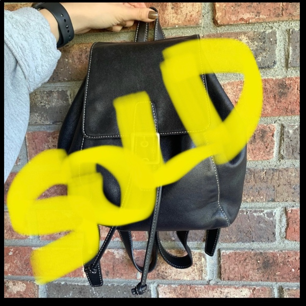Black Coach vintage authentic leather backpack!